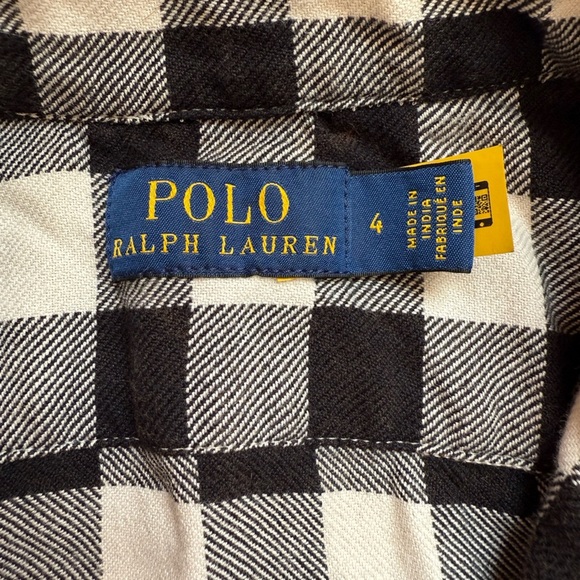 Polo Ralph Lauren Twill Plaid Maxi Dress Flannel Size 4 Peasant Cowgirl Boho - Picture 7 of 15